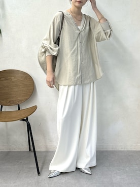 「アイテム（スラックス）」を使った、doudoureiさん（レディース・164cm）の秋コーディネート