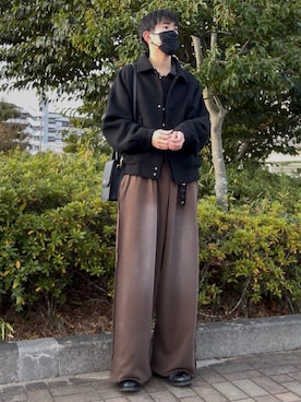 「アイテム（スウェットパンツ）」を使った、t.koya_wearさん（メンズ・181cm）の冬コーディネート