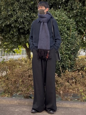「アイテム（マフラー）」を使った、t.koya_wearさん（メンズ・181cm）の冬コーディネート