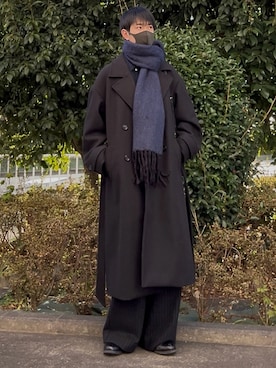 「アイテム（スラックス）」を使った、t.koya_wearさん（メンズ・181cm）の冬コーディネート