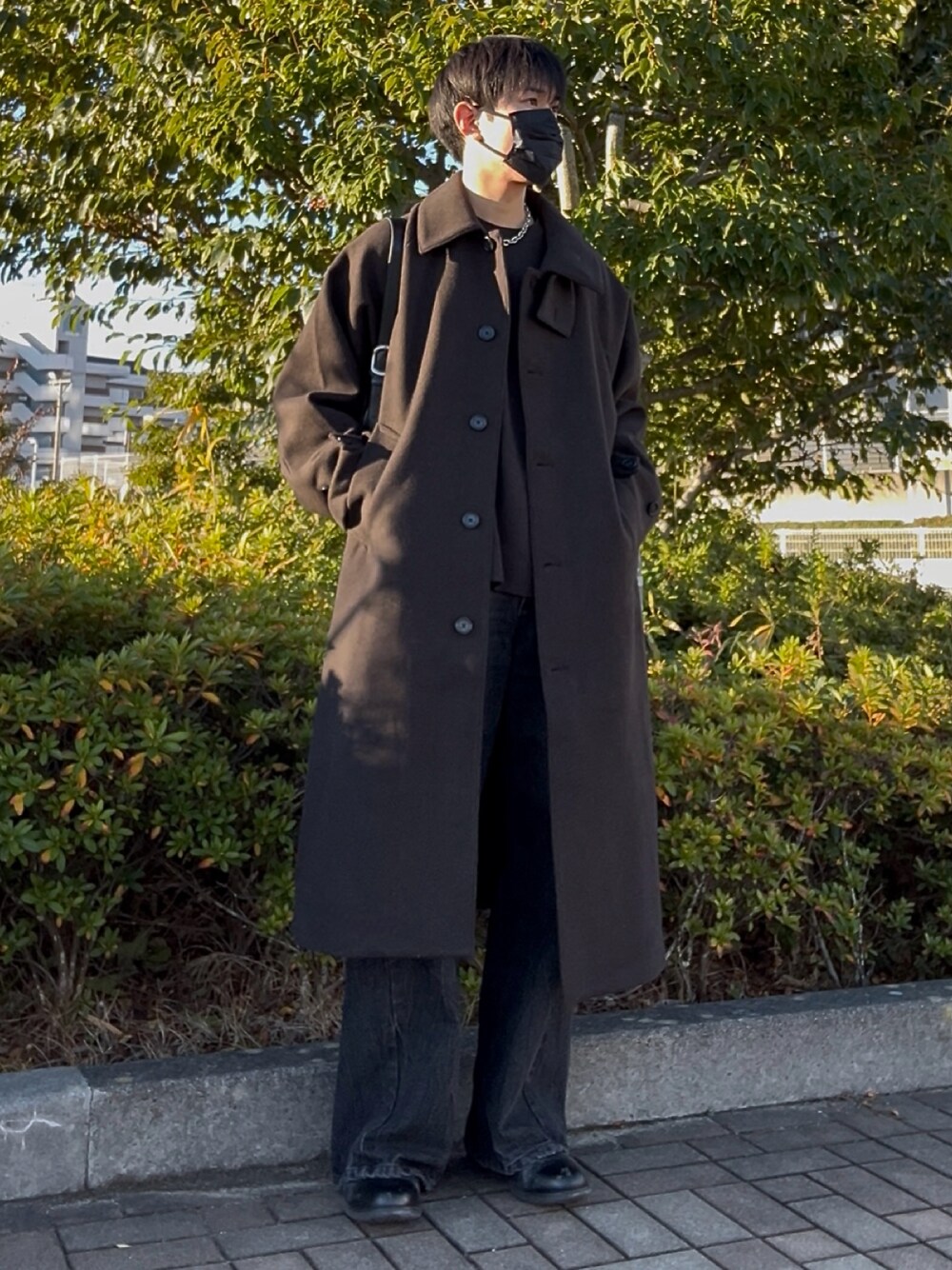 CLEL】Wool Blend Tech Melton Soutien Collar Coat / ウールブレンド