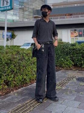 「アイテム（キーケース/キーアクセサリー、ブラック系）」を使った、t.koya1さん（メンズ・181cm）の夏コーディネート