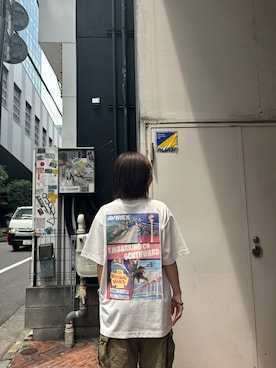 「150cm台コーデ」｜「アイテム（カーゴパンツ）」を使った、Momoさん（レディース・153cm）の夏コーディネート