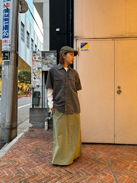 「AVIREX（アヴィレックス）のアイテム（ハンチング/ベレー帽）」を使った、Momoさん（レディース・153cm）の春コーディネート