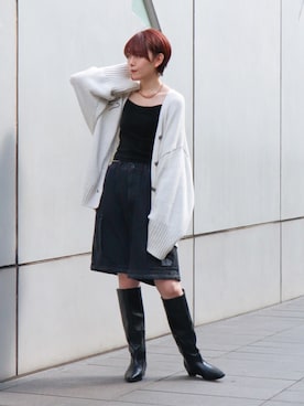 「EVOL（イーボル）のアイテム（ブーツ）」を使った、 rinaさん（レディース・166cm）の秋コーディネート