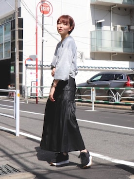 「EMODA」｜「アイテム（スウェット）」を使った、 rinaさん（レディース・166cm）の秋コーディネート