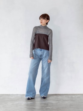 「アイテム（パンプス、ブルー系）」を使った、 rinaさん（レディース・166cm）の秋コーディネート