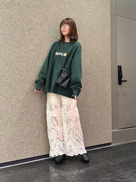 「Champion（チャンピオン）のアイテム（スウェット）」を使った、 rinaさん（レディース・166cm）の秋コーディネート