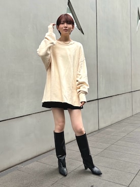「EVOL（イーボル）のアイテム（ブーツ）」を使った、 rinaさん（レディース・166cm）の秋コーディネート