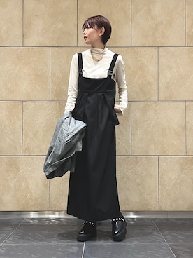 「EVOL（イーボル）のアイテム（ブーツ）」を使った、 rinaさん（レディース・166cm）の秋コーディネート