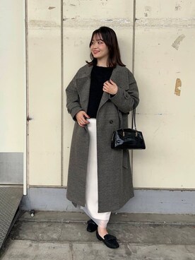 「アイテム（ステンカラーコート）」を使った、rinkaさん（レディース・157cm）の秋コーディネート