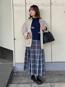 「アイテム（カバーオール）」を使った、rinkaさん（レディース・157cm）の秋コーディネート