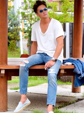 「Ron Herman（ロン ハーマン）のアイテム」を使った、ELVISさん（メンズ・176cm）の夏コーディネート