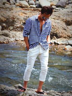 「DSQUARED2（ディースクエアード）のアイテム」を使った、ELVISさん（メンズ・176cm）の夏コーディネート