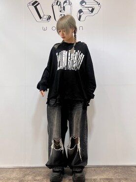 「WHITELAND（ホワイトランド）のアイテム（パンツ）」を使った、misakiさん（レディース・161cm）の春コーディネート