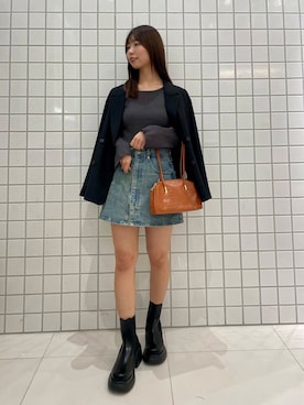 「SENSE OF PLACE by URBAN RESEARCH（センスオブプレイスバイアーバンリサーチ）の『消臭』サイドゴアボリュームソールブーツ（ブーツ）」を使った、みあさん（レディース・160cm）の秋コーディネート