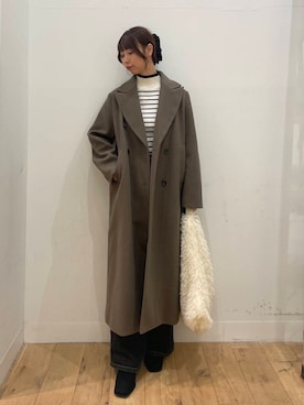 「アイテム（チェスターコート）」を使った、みあさん（レディース・160cm）の冬コーディネート