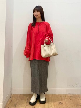 「SENSE OF PLACE by URBAN RESEARCH（センスオブプレイスバイアーバンリサーチ）のヴィンテージルーズスウェット（Tシャツ/カットソー）」を使った、みあさん（レディース・160cm）の秋コーディネート