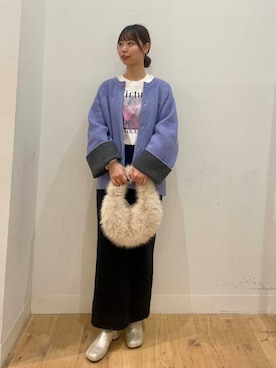 「アイテム（ノーカラーコート）」を使った、みあさん（レディース・160cm）の秋コーディネート