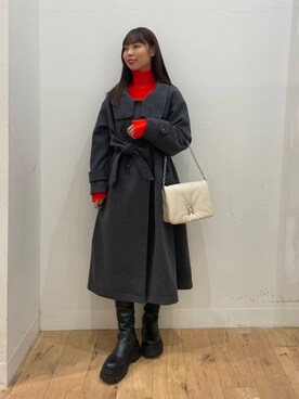 「アイテム（ステンカラーコート）」を使った、みあさん（レディース・160cm）の秋コーディネート