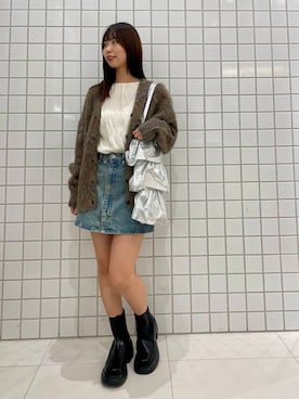「SENSE OF PLACE by URBAN RESEARCH（センスオブプレイスバイアーバンリサーチ）の『消臭』サイドゴアボリュームソールブーツ（ブーツ）」を使った、みあさん（レディース・160cm）の秋コーディネート