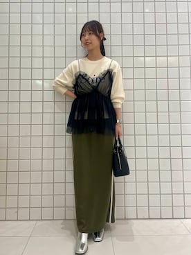 「アイテム（ブーツ、シルバー系）」を使った、みあさん（レディース・160cm）の秋コーディネート