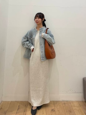 「SENSE OF PLACE by URBAN RESEARCH（センスオブプレイスバイアーバンリサーチ）のアイテム（デニムジャケット）」を使った、みあさん（レディース・160cm）の冬コーディネート