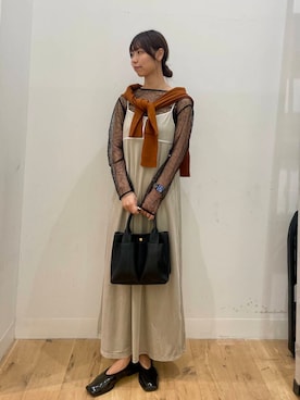 「SENSE OF PLACE by URBAN RESEARCH（センスオブプレイスバイアーバンリサーチ）のパッチワークVネックカーディガン（カーディガン/ボレロ）」を使った、みあさん（レディース・160cm）の夏コーディネート