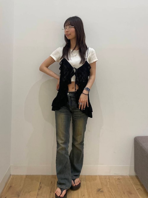 ローライズフレアデニムパンツ