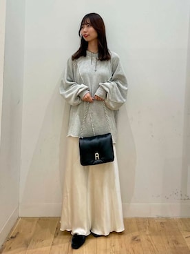 「SENSE OF PLACE by URBAN RESEARCH（センスオブプレイスバイアーバンリサーチ）のヴィンテージルーズスウェット（Tシャツ/カットソー）」を使った、みあさん（レディース・160cm）の秋コーディネート