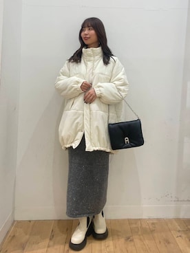 「SENSE OF PLACE by URBAN RESEARCH（センスオブプレイスバイアーバンリサーチ）の『消臭』サイドゴアボリュームソールブーツ（ブーツ）」を使った、みあさん（レディース・160cm）の秋コーディネート