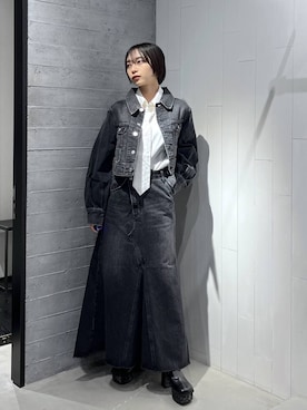 「アイテム（デニムジャケット）」を使った、ｵｶﾞちゃんさん（レディース・154cm・20代）の秋コーディネート