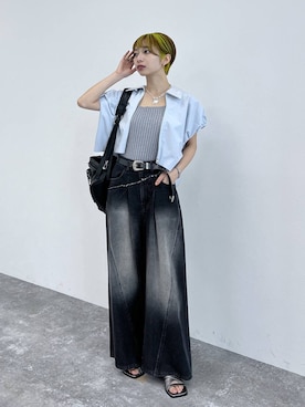 「HARE（ハレ）のアイテム（トップス）」を使った、オガちゃんさん（レディース・154cm）の春コーディネート