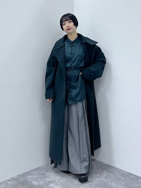 「アイテム（チェスターコート、グリーン系）」を使った、ｵｶﾞちゃんさん（レディース・154cm）の冬コーディネート
