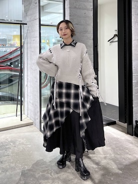 「HARE（ハレ）のアイテム（スカート）」を使った、オガちゃんさん（レディース・154cm）の秋コーディネート