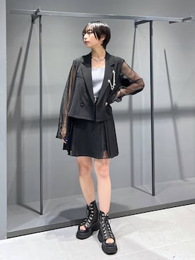 「アイテム（ブローチ/コサージュ）」を使った、ｵｶﾞちゃんさん（レディース・154cm・20代）の秋コーディネート