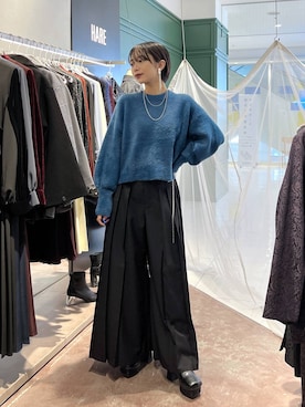 「アイテム（スラックス）」を使った、ｵｶﾞちゃんさん（レディース・154cm・20代）の秋コーディネート