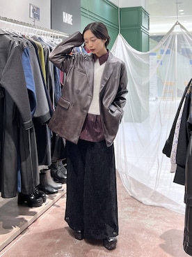 「HARE（ハレ）のアイテム（ニット/セーター）」を使った、ｵｶﾞちゃんさん（レディース・154cm）の秋コーディネート