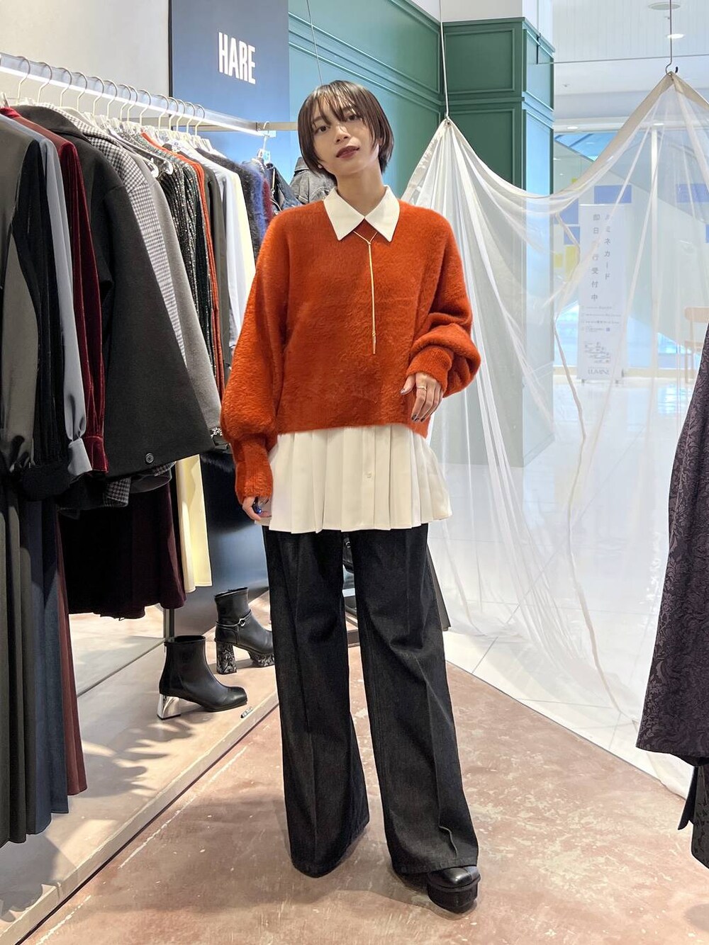 Wrangler×HARE SET UP対応】2タックデニムワイドパンツ(HARE)を使った