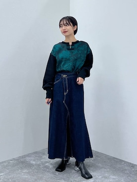 「アイテム（デニムスカート）」を使った、ｵｶﾞちゃんさん（レディース・154cm・20代）の秋コーディネート