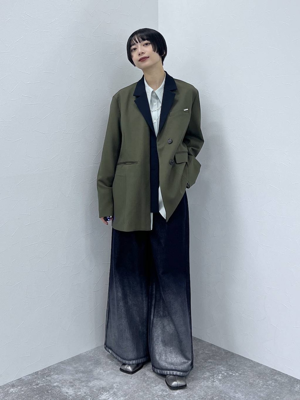グラデーションハクプリントデニムパンツ(HARE)を使った人気