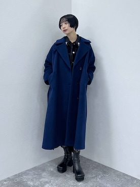 「HARE（ハレ）のビジューパーツシャツ(HARE)（シャツ/ブラウス）」を使った、ｵｶﾞちゃんさん（レディース・154cm）の冬コーディネート