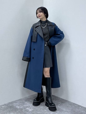 「アイテム（ステンカラーコート）」を使った、ｵｶﾞちゃんさん（レディース・154cm・20代）の秋コーディネート