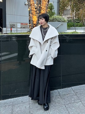 「アイテム（チェスターコート）」を使った、ｵｶﾞちゃんさん（レディース・154cm）の冬コーディネート