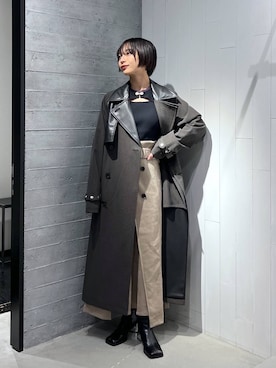「アイテム（トレンチコート）」を使った、ｵｶﾞちゃんさん（レディース・154cm）の秋コーディネート