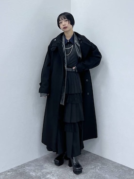 「アイテム（ノーカラーコート）」を使った、ｵｶﾞちゃんさん（レディース・154cm）の冬コーディネート