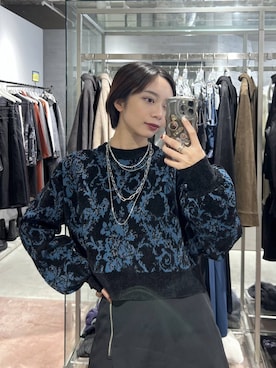 「HARE（ハレ）のモールダマスクガラニットプルオーバー(HARE)（ニット/セーター）」を使った、ｵｶﾞちゃんさん（レディース・154cm）の秋コーディネート