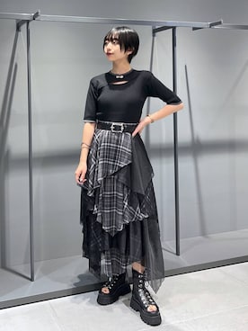 「アイテム（ニット/セーター）」を使った、ｵｶﾞちゃんさん（レディース・154cm・20代）の夏コーディネート