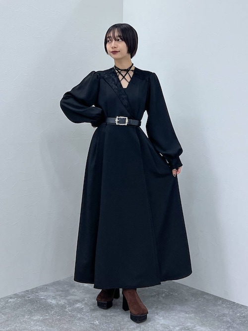 saharaジャガードワンピースezick hare ameri saharaジャガード