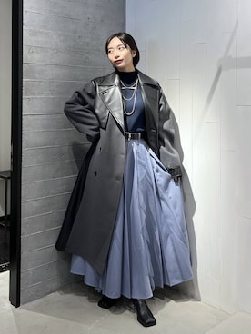 「アイテム（ステンカラーコート）」を使った、ｵｶﾞちゃんさん（レディース・154cm・20代）の秋コーディネート
